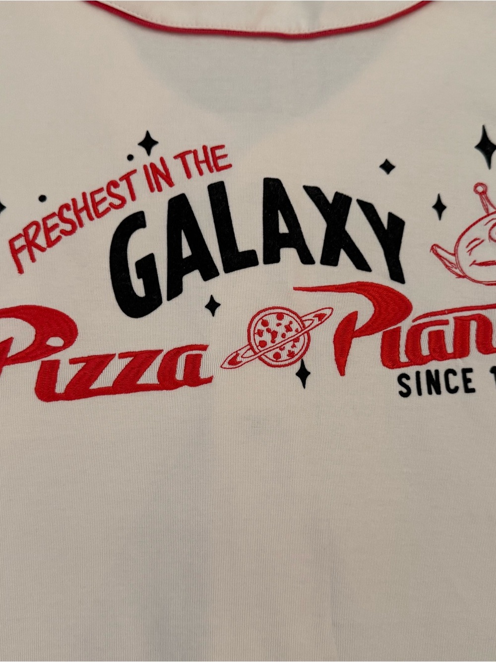 Disney Parks Pizza Planet Baseball Jersey - Picture 9 of 9